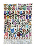 Mexican Floral Poncho White