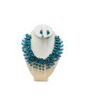 Handmade Ixtle Necklace & Earrings Teal