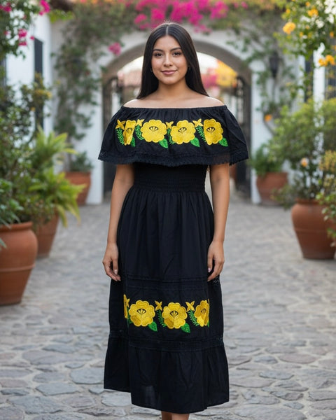 Off the Shoulder Victoria Dress Black