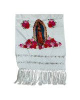 Lady of Guadalupe White Silky Shawl
