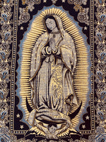 Our Lady of Guadalupe Baroque Shawl Yellow/Black