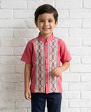 Boys Guayabera Maya Coral - Cielito Lindo