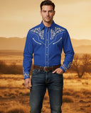 Texas cowboy Royal Blue shirt