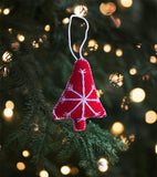 Christmas Tree Ornament Red/White - Cielito Lindo