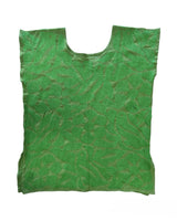 Jalapa Olive Green Top with Green Embroidery