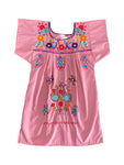 Mexican Puebla Dress for Girls Dusty Pink