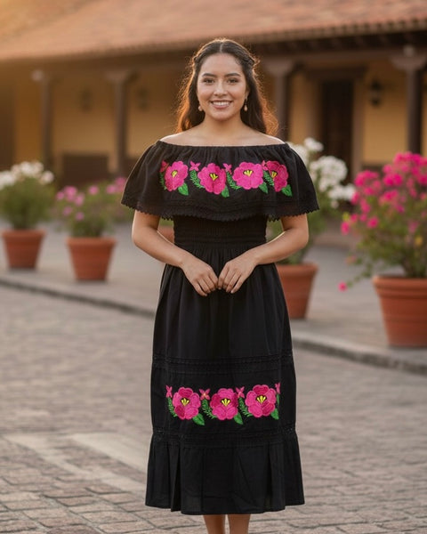 Off the Shoulder Victoria Dress Black