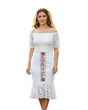 Lucia Mexican Bodycon Dress White