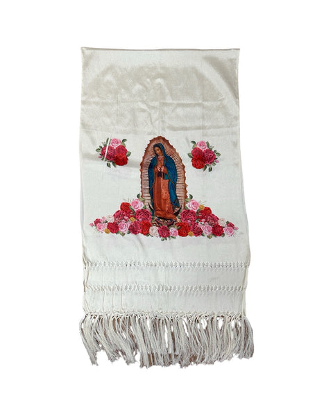 Lady of Guadalupe Beige Silky Shawl