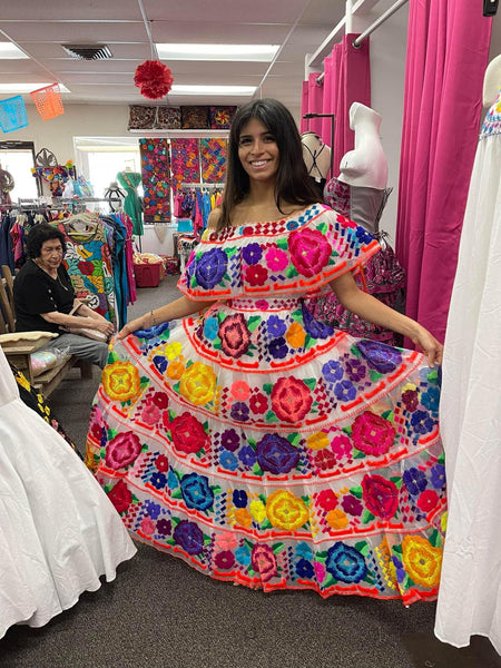 Mexican Chiapaneca White Dress Cielito Lindo Mexican Chiapaneca White Dress Cielito Lindo