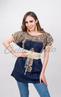 San Antonino Mexican Gala Blouse with Silk Embroidery