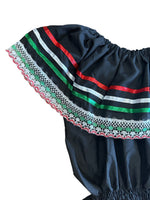 Black Tricolor Mexican Girls Dress