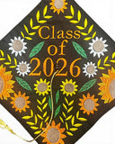 Embroidered Graduation Cap Class 2026 Sunflowers
