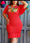 Antonia Mexican Stretchable Red Dress