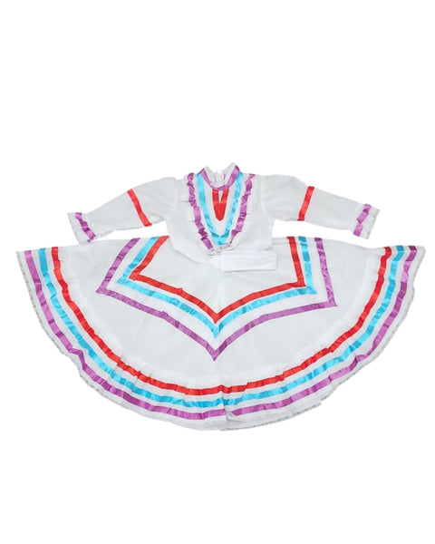 jalisco dress with ribbons Top Skirt Silk Shawl (sash) Pictured with tule petticoat Dress Baile Folklorico De Jalisco