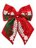 Tricolor Floral Embroidered bow