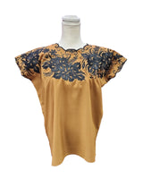 Elegant Mexican Blouse Brown