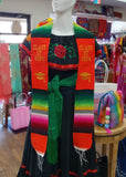 Mexican Serape Embroidered Graduation Stole Class of 2024 Grad Hat