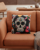 Sugar Skull Tulips Day Of The Dead Pillow Cover