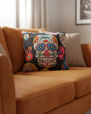 Sugar Skull Cross Day Of The Dead Pillow Cover