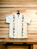 Mario Bros White Linen Guayabera