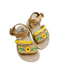Mexican Girl Sunflower Leather Sandals