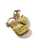 Mexican Girl Sunflower Leather Sandals