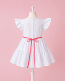 Mexican White Dress with Cute Floral Embroidery for Toddlers