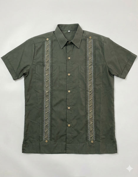 Men’s Linen Guayabera Olive Green