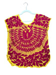 Jalapa Yellow Top with Hot Pink Embroidery