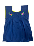 Flora Embroidered Sleeveless Blouse Navy