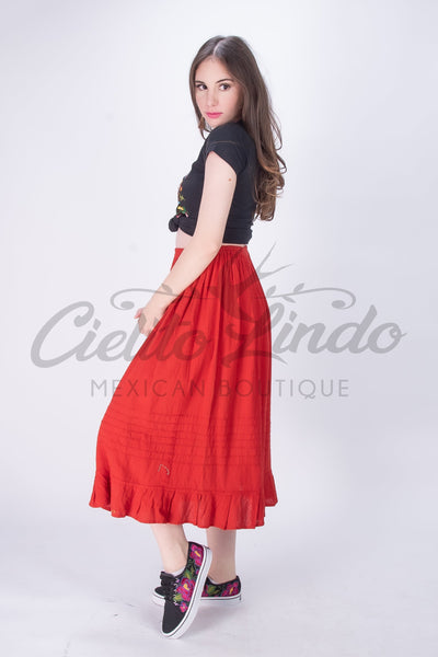 Mexican Long Skirt Red
