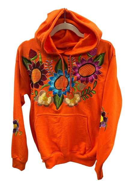 Zina Embroidered Hoodie Orange