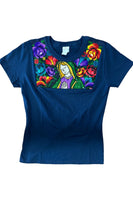 Lady Of Guadalupe Navy T Shirt
