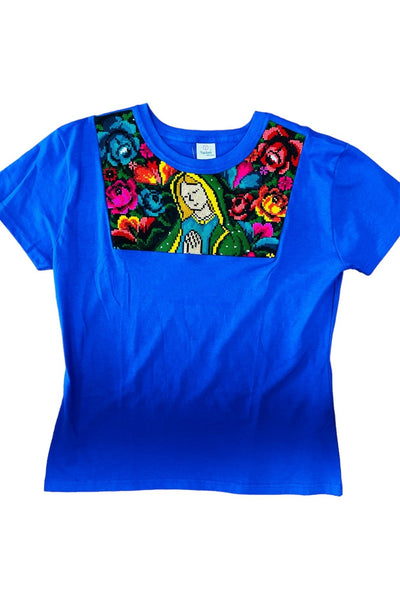 Lady Of Guadalupe Royal Blue T Shirt