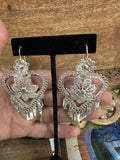 Filigree Oaxacan Earrings Silver Flower Heart