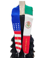 Mexico USA Embroidered Serape Graduation Stole Class of 2025