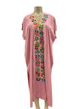 Mexican Huipil Kaftan Dress Pink