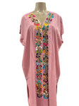 Mexican Huipil Kaftan Dress Pink