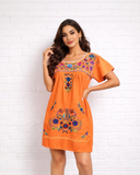 Puebla Orange Mini Dress