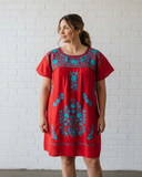 Puebla Red and Blue Mini Dress