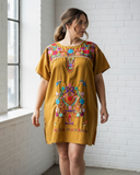 Puebla Mustard Mini Dress