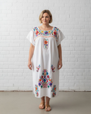 Puebla White Midi Dress