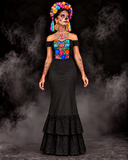Lucrecia Black Embroidered Maxi Dress