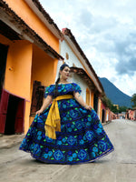 Mexican Chiapaneca Blue Dress