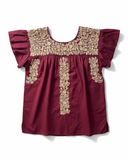 San Antonino Ruffled Blouse Maroon