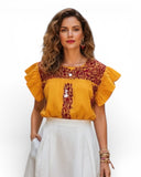 San Antonino Ruffled Blouse Yellow
