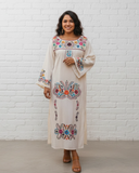 La Mexicana Handmade Embroidered Ivory Dress