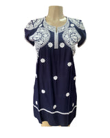 India Embroidered Dress Navy