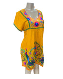 India Embroidered Dress Yellow